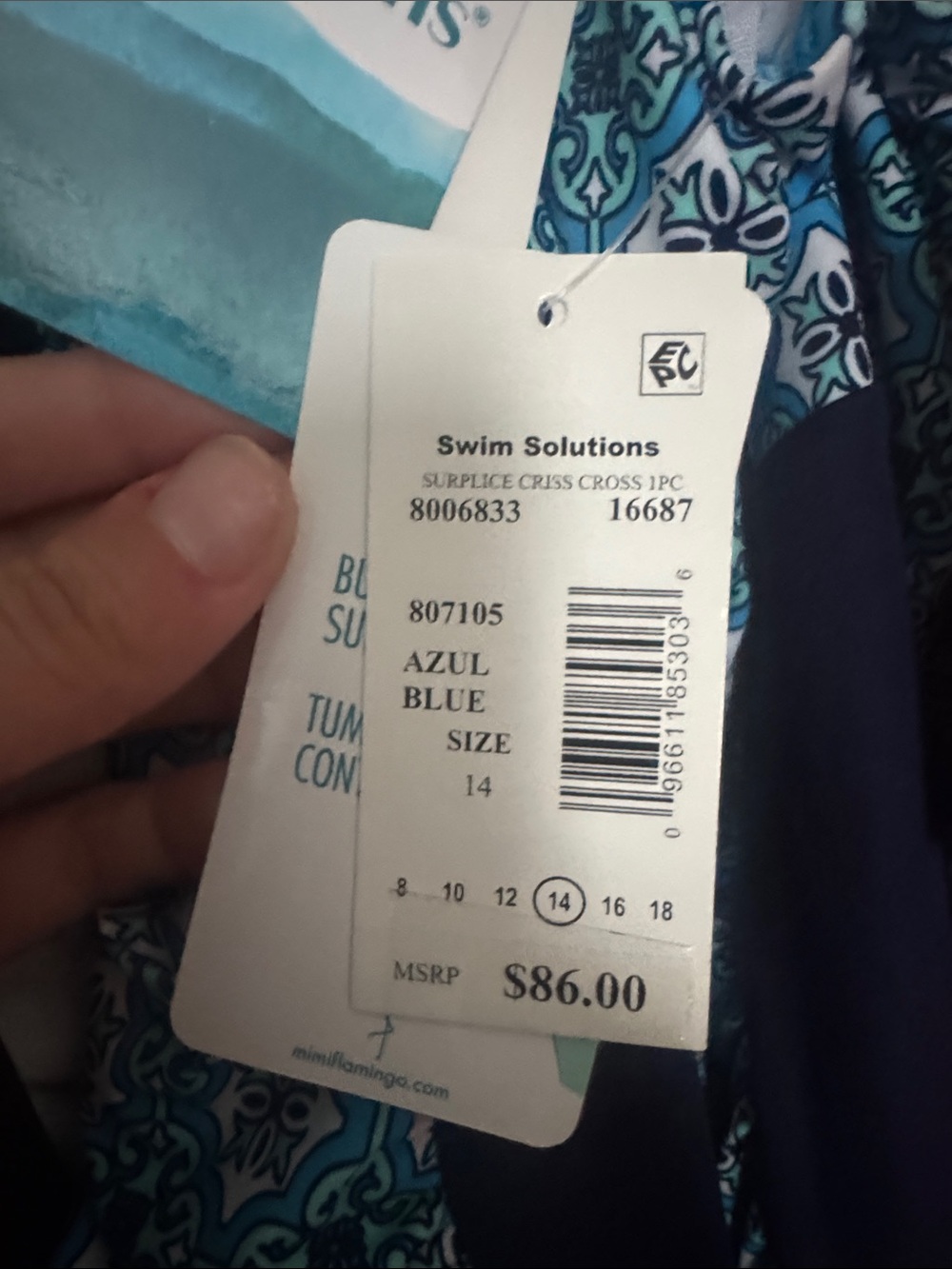 Swim Solutions Women's Surplice Tummy-Control One-Piece Swimsuit NEW - Picture 7 of 8